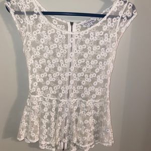 White Lace American Eagle Top